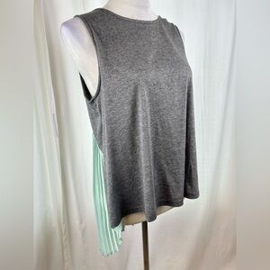 Ark & Co Gray Tank Top with Mint Pleated Back